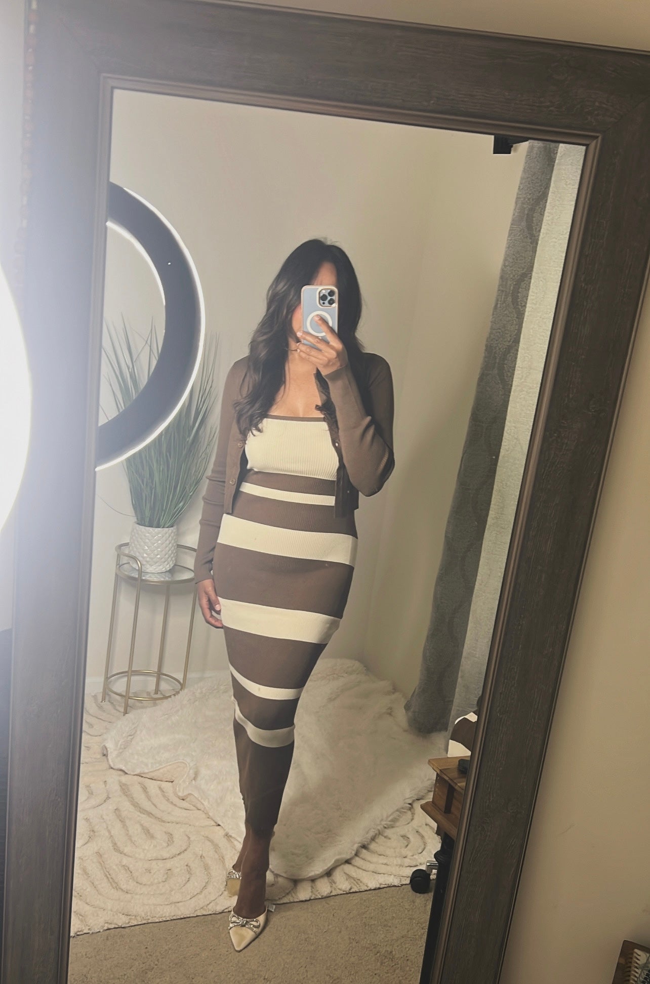 Amelia Stripe Midi Dress Set